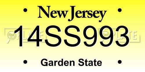 14SS993 New Jersey License Plate