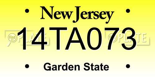 14TA073 New Jersey License Plate