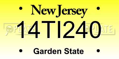 14TI240 New Jersey License Plate