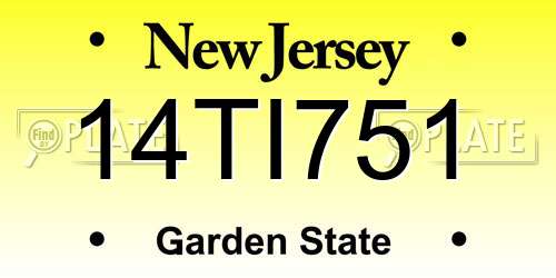 14TI751 New Jersey License Plate