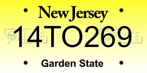 14TO269 New Jersey License Plate