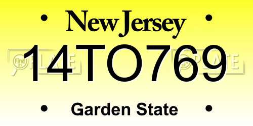 14TO769 New Jersey License Plate