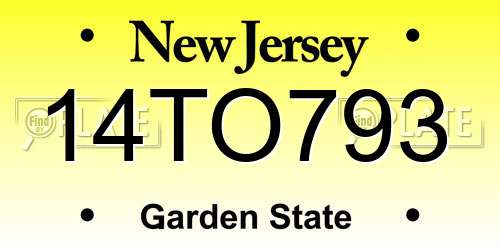 14TO793 New Jersey License Plate