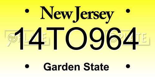14TO964 New Jersey License Plate