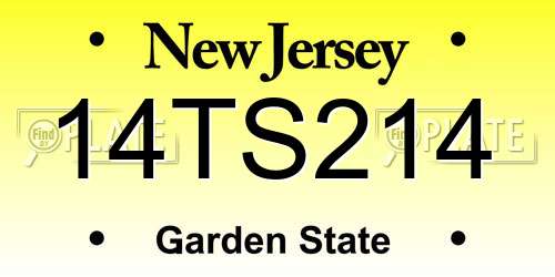 14TS214 New Jersey License Plate