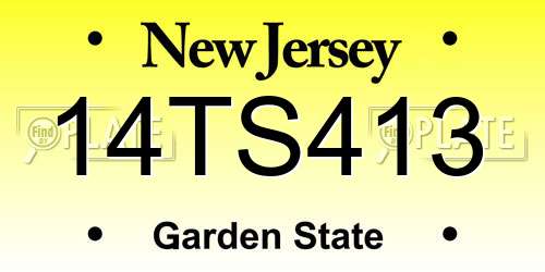14TS413 New Jersey License Plate