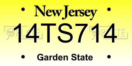 14TS714 New Jersey License Plate