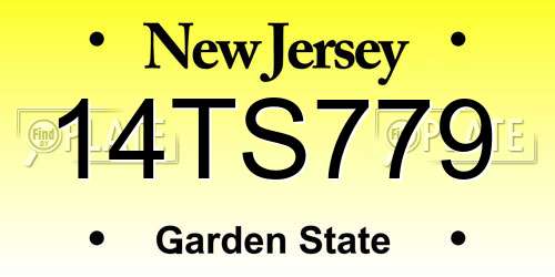 14TS779 New Jersey License Plate