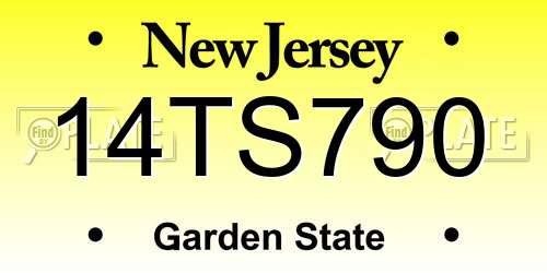 14TS790 New Jersey License Plate