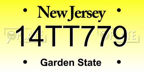 14TT779 New Jersey License Plate