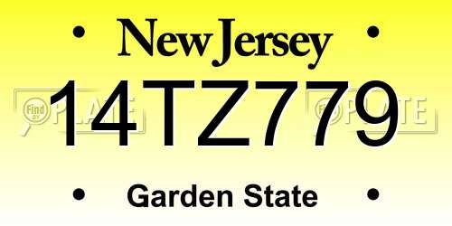 14TZ779 New Jersey License Plate