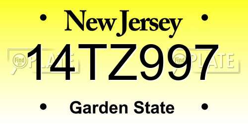 14TZ997 New Jersey License Plate