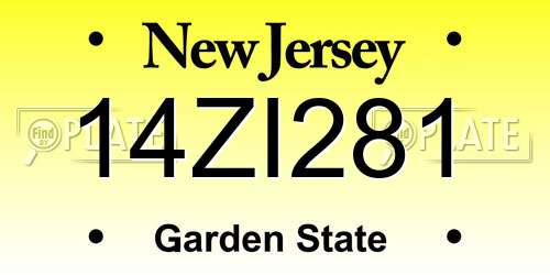 14ZI281 New Jersey License Plate