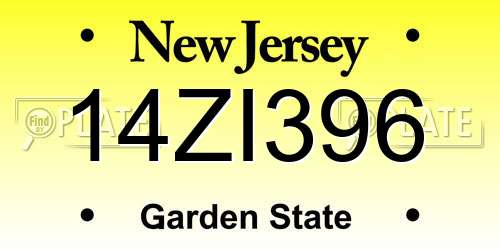14ZI396 New Jersey License Plate