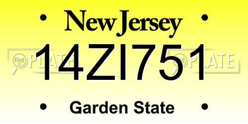 14ZI751 New Jersey License Plate