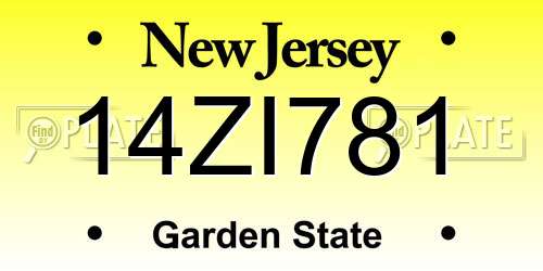 14ZI781 New Jersey License Plate