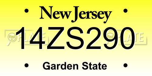 14ZS290 New Jersey License Plate