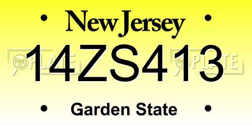 14ZS413 New Jersey License Plate