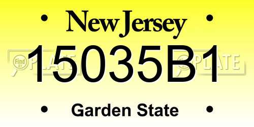 15035B1 New Jersey License Plate
