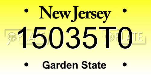 15035T0 New Jersey License Plate