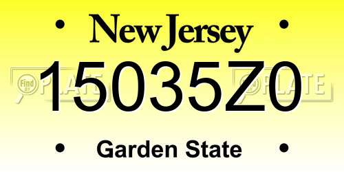 15035Z0 New Jersey License Plate