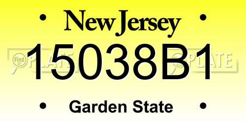 15038B1 New Jersey License Plate
