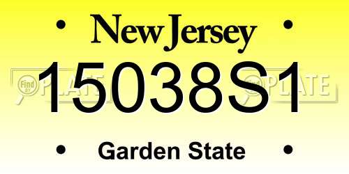 15038S1 New Jersey License Plate