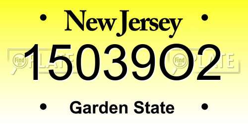 15039O2 New Jersey License Plate