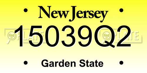 15039Q2 New Jersey License Plate