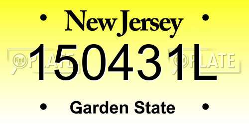 150431L New Jersey License Plate