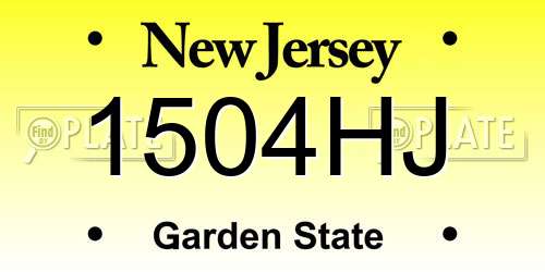 1504HJ New Jersey License Plate