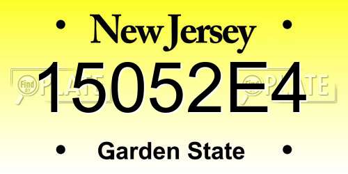 15052E4 New Jersey License Plate