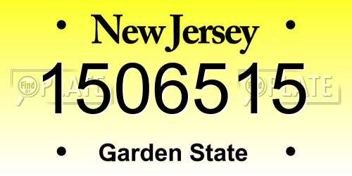 1506515 New Jersey License Plate
