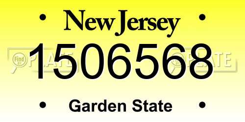 1506568 New Jersey License Plate