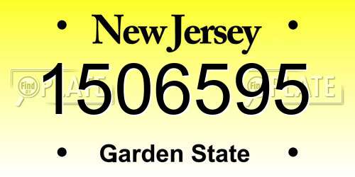 1506595 New Jersey License Plate