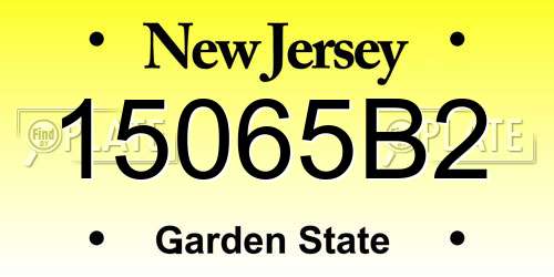 15065B2 New Jersey License Plate