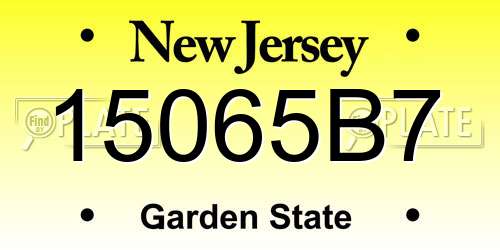 15065B7 New Jersey License Plate