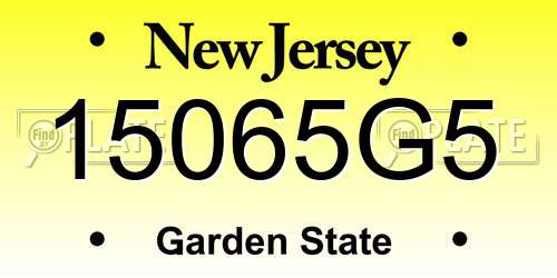 15065G5 New Jersey License Plate