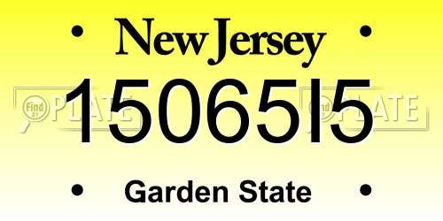 15065I5 New Jersey License Plate