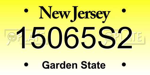 15065S2 New Jersey License Plate