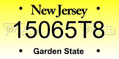 15065T8 New Jersey License Plate