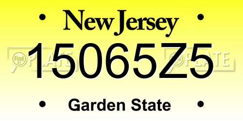 15065Z5 New Jersey License Plate
