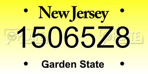 15065Z8 New Jersey License Plate