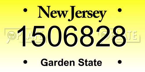 1506828 New Jersey License Plate