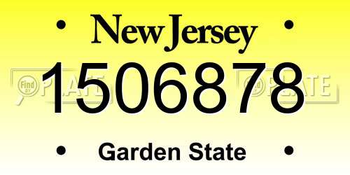 1506878 New Jersey License Plate