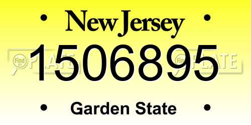 1506895 New Jersey License Plate