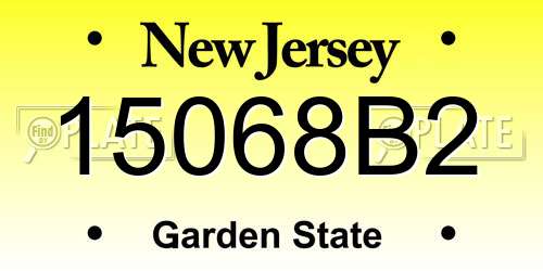 15068B2 New Jersey License Plate