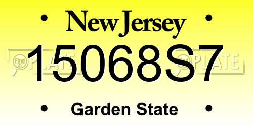 15068S7 New Jersey License Plate