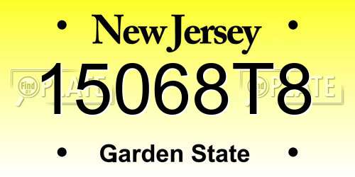 15068T8 New Jersey License Plate