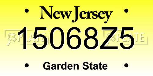 15068Z5 New Jersey License Plate